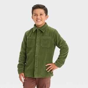 Cat & Jack Green Corduroy Button Down Jacket - Boy's L 10/12